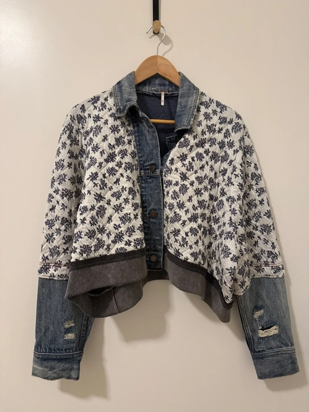 FREE PEOPLE DITSY DENIM JACKET - Picture 7 of 11